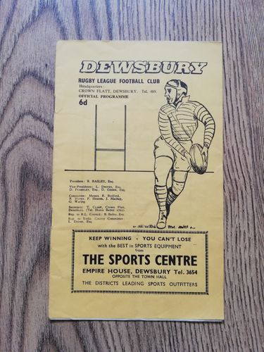 Dewsbury v Halifax April 1965 Rugby League Programme