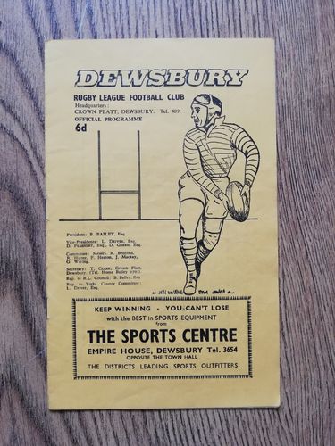 Dewsbury v Batley April 1965 Rugby League Programme