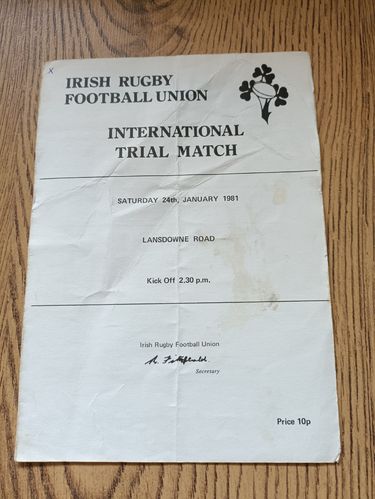 Blues v Whites Ireland Trial 1981