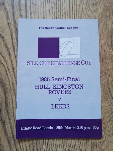 Hull KR v Leeds Mar 1986 Challenge Cup Semi-Final Rugby League Programme