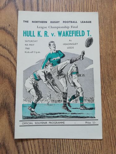 Hull KR v Wakefield May 1968 Championship Final Rugby League Programme