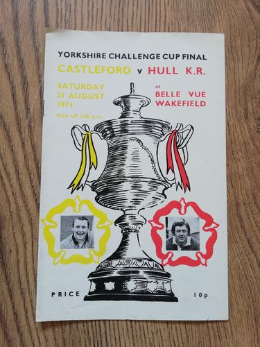 Castleford v Hull KR Aug 1971 Yorkshire Cup Final Rugby League Programme