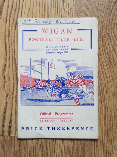 Wigan v Bradford March 1954 Challenge Cup Rugby League Programme