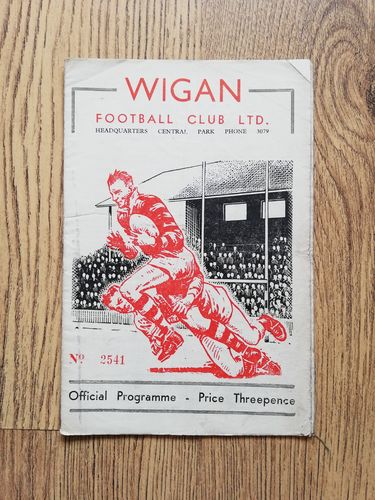 Wigan v Featherstone Dec 1956 Rugby League Programme