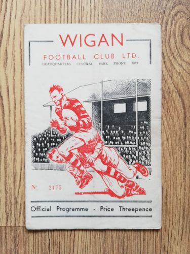 Wigan v Halifax March 1957 Rugby League Programme