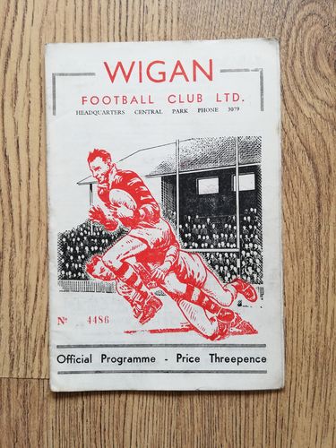 Wigan v Barrow Sept 1957 Rugby League Programme