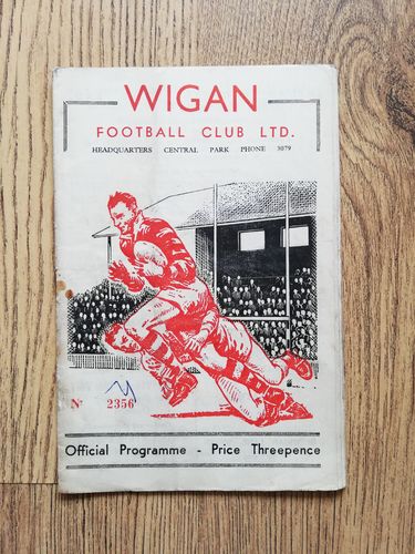 Wigan v Wakefield Nov 1957 Rugby League Programme