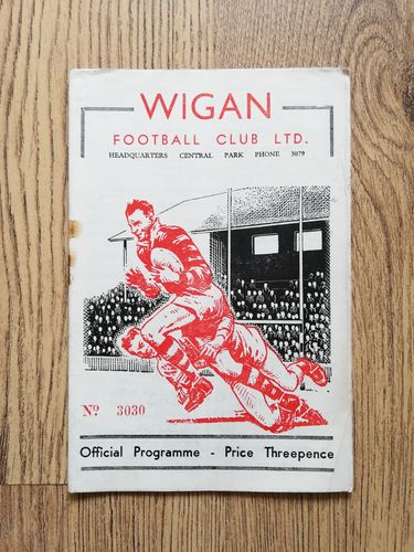 Wigan v St Helens Dec 1957 Rugby League Programme