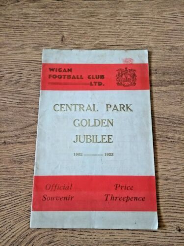 Wigan v Rochdale Hornets Sept 1952 Golden Jubilee Match Rugby League Programme