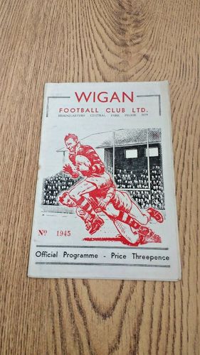 Wigan v Oldham Sept 1956 Lancashire Cup Rugby League Programme