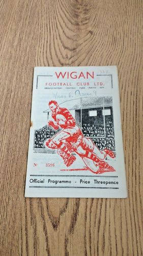 Wigan v Oldham Feb 1958 Rugby League Programme