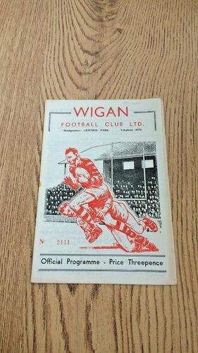 Wigan v Hunslet Aug 1958 Rugby League Programme
