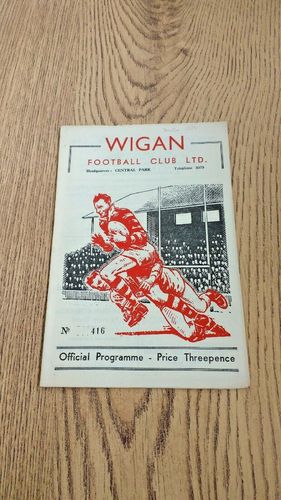 Wigan v Swinton Sept 1958 Rugby League Programme