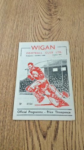 Wigan v Oldham Nov 1958 Rugby League Programme