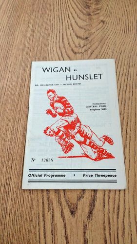 Wigan v Hunslet Mar 1959 Challenge Cup Rugby League Programme
