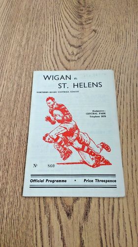 Wigan v St Helens March 1959 Rugby League Programme