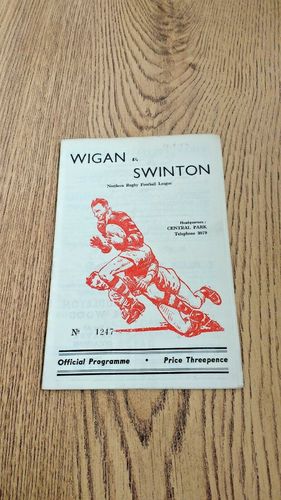 Wigan v Swinton Aug 1959 Rugby League Programme