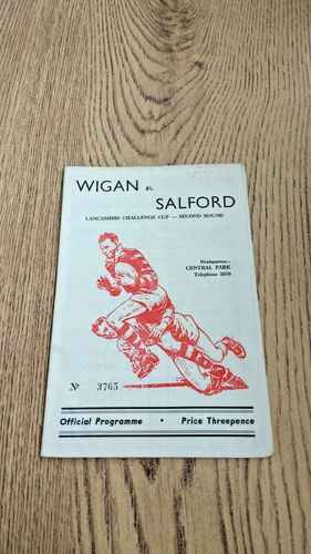 Wigan v Salford Sept 1959 Lancashire Cup Rugby League Programme