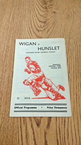 Wigan v Hunslet Nov 1959 Rugby League Programme