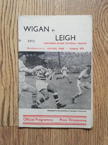 Wigan v Leigh Jan 1960 Rugby League Programme