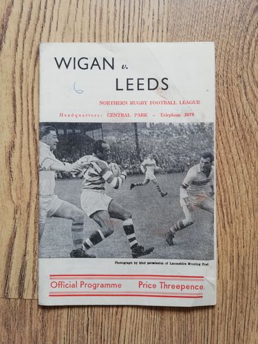 Wigan v Leeds Feb 1960 Rugby League Programme