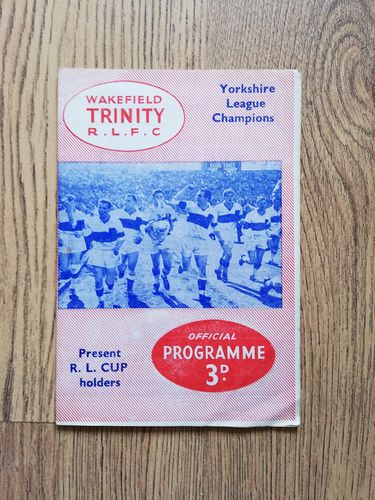 Wakefield Trinity v Warrington Sept 1960 Rugby League Programme