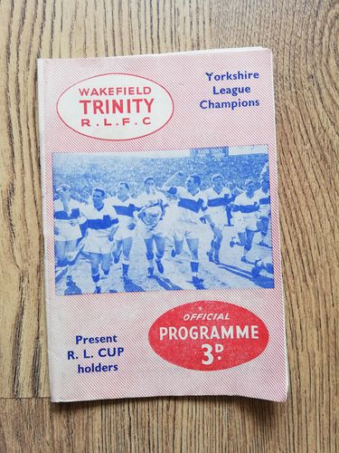Wakefield Trinity v Batley Dec 1960 Rugby League Programme