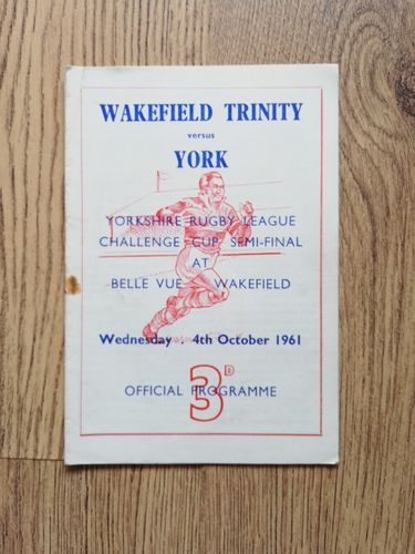 Wakefield v York Oct 1961 Yorkshire Cup Semi-Final Rugby League Programme