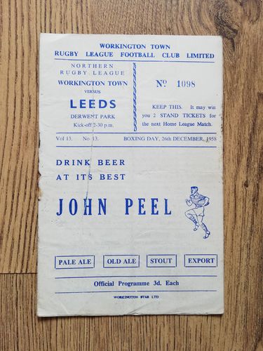Workington v Leeds Dec 1958