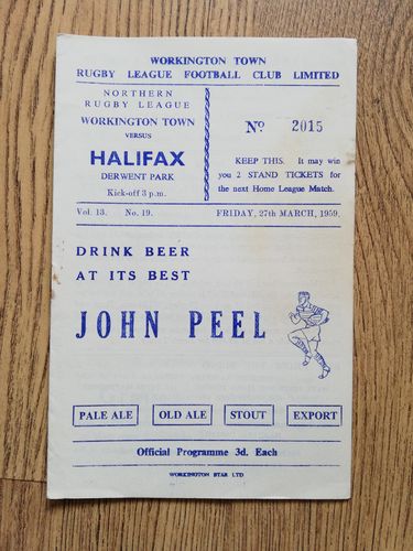 Workington v Halifax March 1959