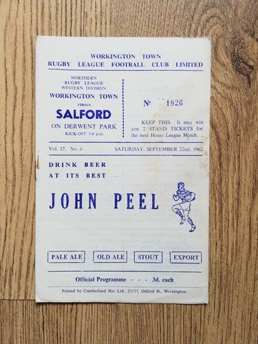 Workington v Salford Sept 1962