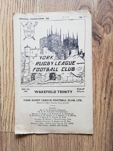 York v Wakefield Jan 1957