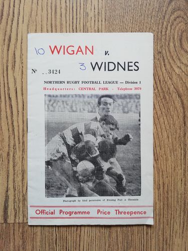Wigan v Widnes Aug 1963 Rugby League Programme