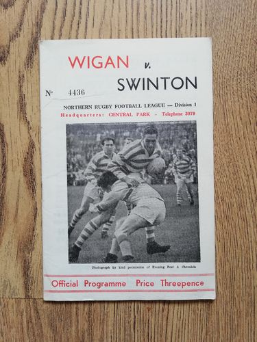 Wigan v Swinton Sept 1963 Rugby League Programme