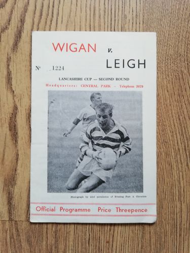 Wigan v Leigh Sept 1963 Lancashire Cup Rugby League Programme