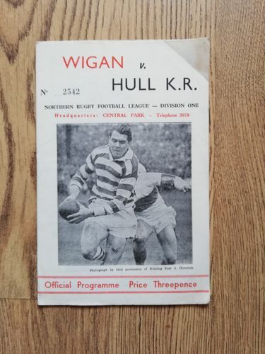 Wigan v Hull KR Sept 1963 Rugby League Programme