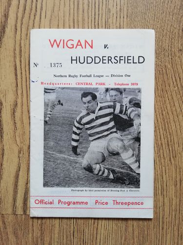 Wigan v Huddersfield Feb 1964 Rugby League Programme
