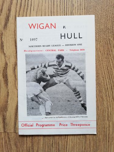 Wigan v Hull March 1964 Rugby League Programme