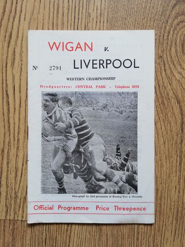 Wigan v Liverpool City March 1964 Rugby League Programme