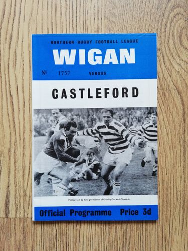 Wigan v Castleford Sept 1964 Rugby League Programme