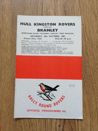 Hull KR v Bramley Oct 1962