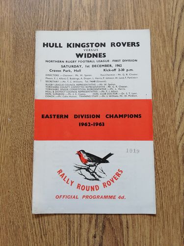 Hull KR v Widnes Dec 1962