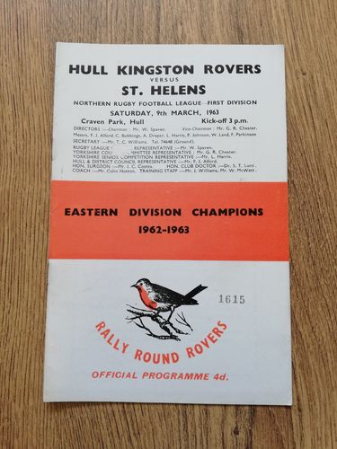 Hull KR v St Helens March 1963