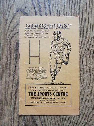 Dewsbury v Hull KR Oct 1965 Rugby League Programme