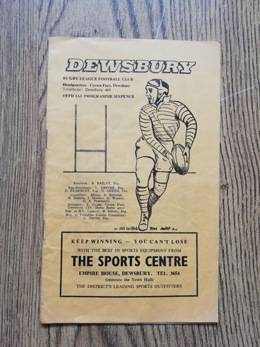 Dewsbury v Bradford Nov 1965 Rugby League Programme