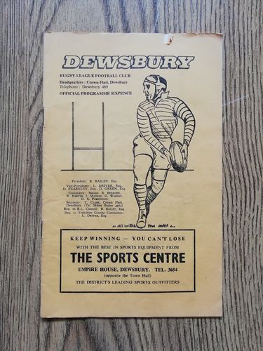Dewsbury v Batley Dec 1965 Rugby League Programme