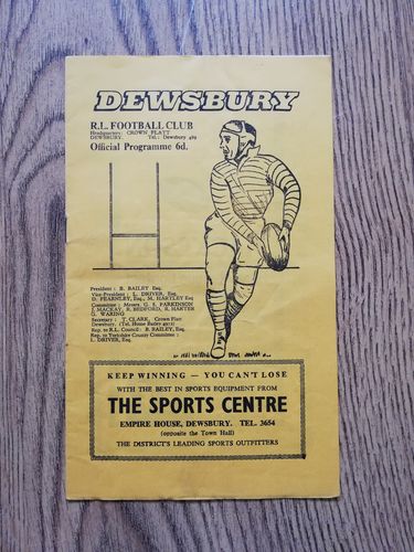 Dewsbury v Hull KR Sept 1966 Rugby League Programme