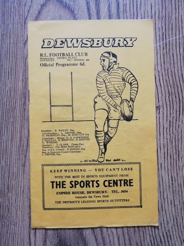 Dewsbury v Halifax Oct 1966 Rugby League Programme