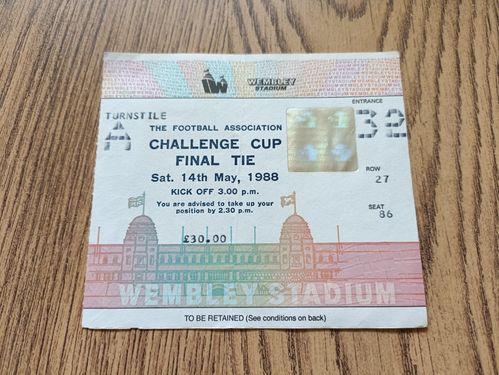 Wimbledon v Liverpool May 1988 FA Cup Final Used Football Ticket
