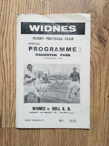 Widnes v Hull KR Feb 1963 Rugby League Programme